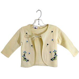 Toddler Girls Size 3 Embroidered Jacket Set Attached Butter Yellow Fleece Lined